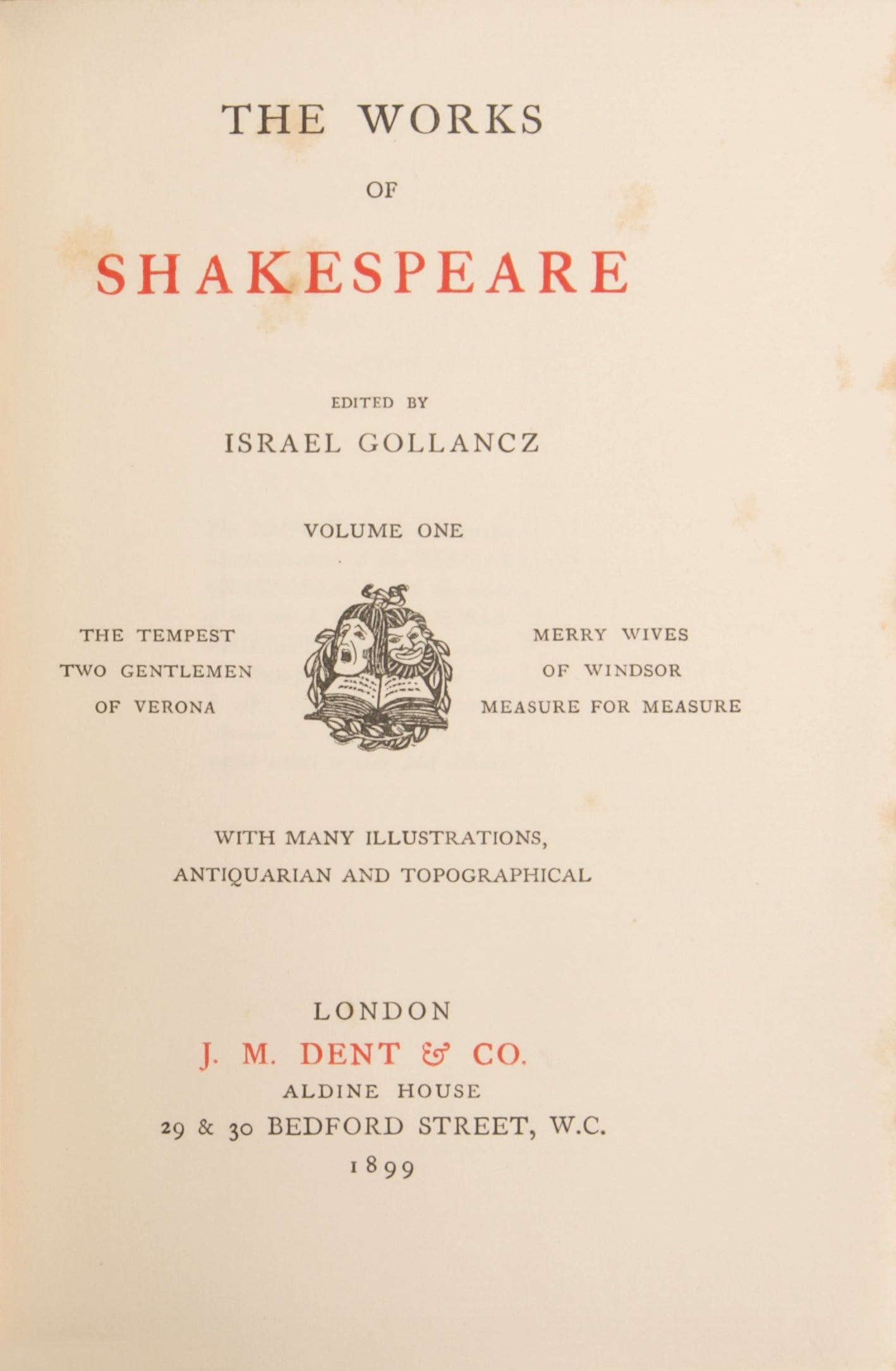 Charmingly bound set of Gollancz's Larger Temple Shakespeare, with numerous illustrations.