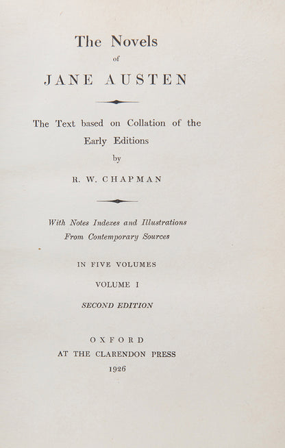 The Novels [Works] of Jane Austen.