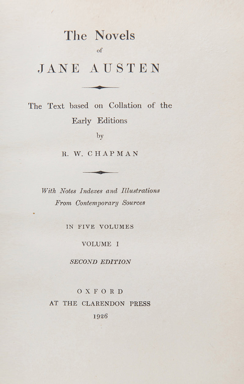 The Novels [Works] of Jane Austen.