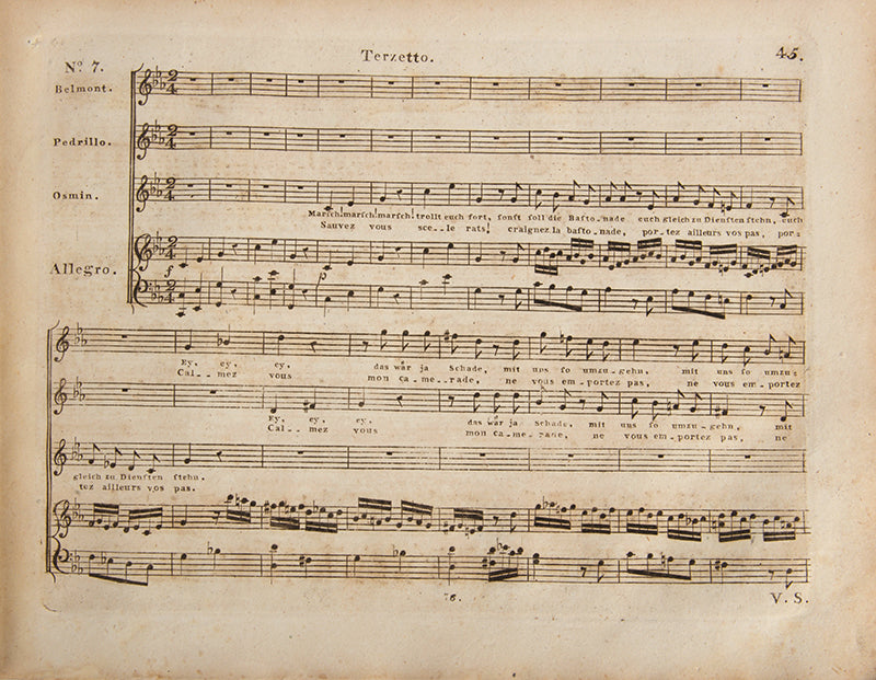 The Abduction from the Seraglio; is a singspiel in three acts by Wolfgang Amadeus Mozart. The German libretto is by Gottlieb Stephanie. harpsichord score