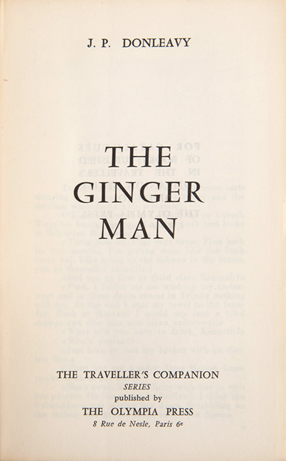 First edition of The Ginger Man by J.P. Donleavy.