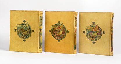 One of 100 copies of The Faerie Queene by Edmund Spenser, bound by Cedric Chivers, with 26 illustrations by John W Hales, in  original full vellucant vellum, 1897