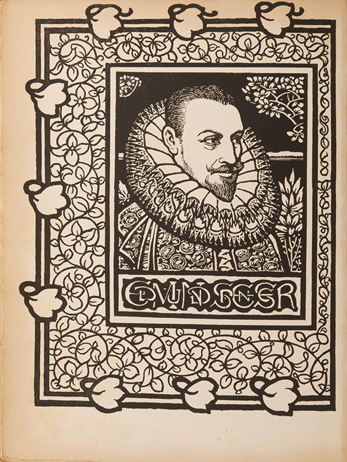 One of 100 copies of The Faerie Queene by Edmund Spenser, bound by Cedric Chivers, with 26 illustrations by John W Hales, in  original full vellucant vellum, 1897