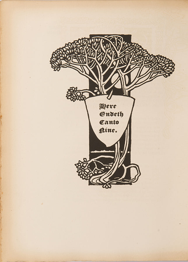 One of 100 copies of The Faerie Queene by Edmund Spenser, bound by Cedric Chivers, with 26 illustrations by John W Hales, in  original full vellucant vellum, 1897