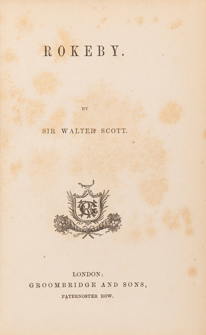 Sir Walter Scott's narrative poem Rokeby, in a prize-binding of Harrow School