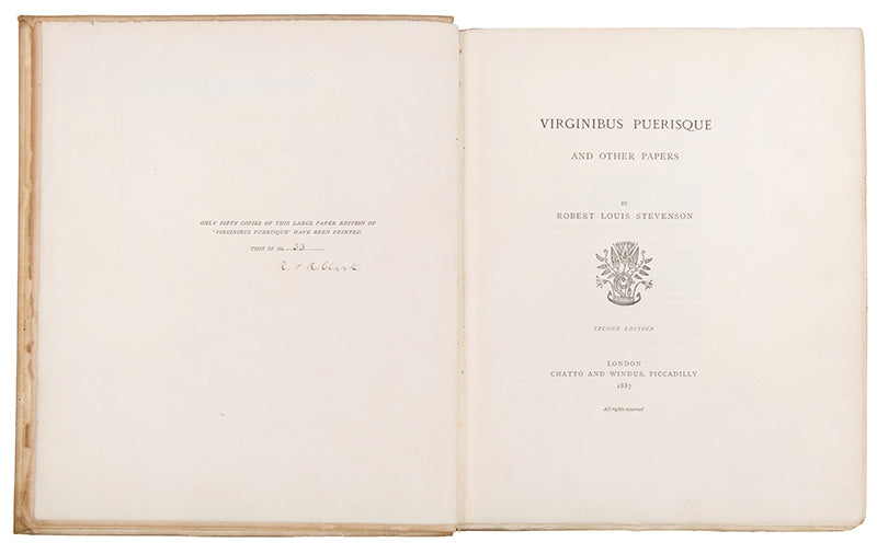 The signed limited edition of Stevenson's essays, including his musings on love and marriage.