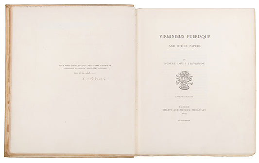 The signed limited edition of Stevenson's essays, including his musings on love and marriage.