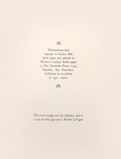A beautifully printed first edition of one of the most significant poets of the Beat generation and the San Francisco Renaissance.