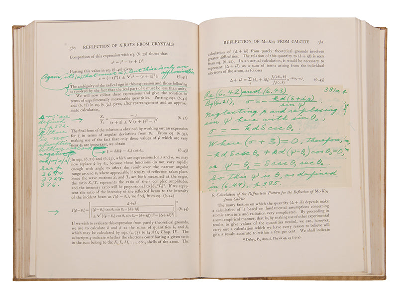 Set of the first and the second edition of physicist Arthur Compton's book X-Rays and Electrons,<em> </em>from the library of physicist David Webster with his extensive annotations.