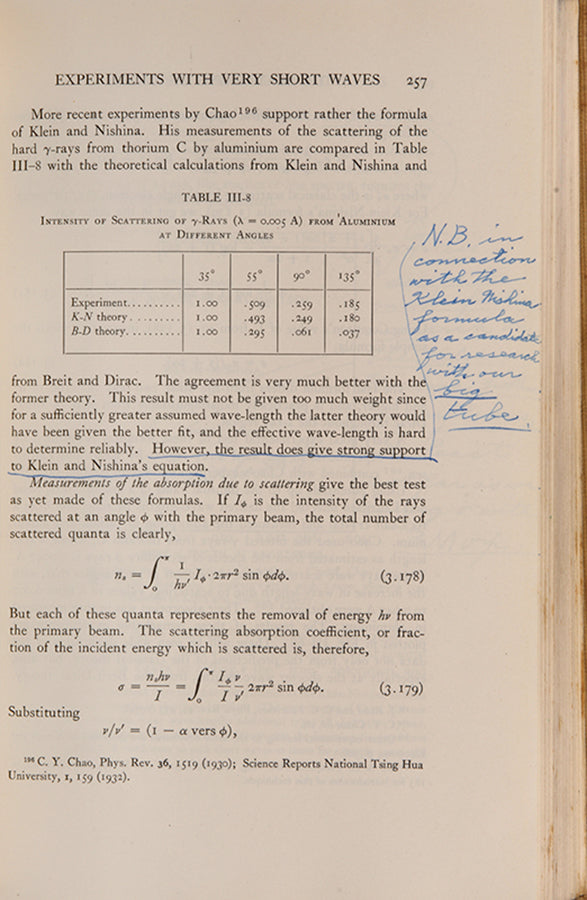 Set of the first and the second edition of physicist Arthur Compton's book X-Rays and Electrons,<em> </em>from the library of physicist David Webster with his extensive annotations.