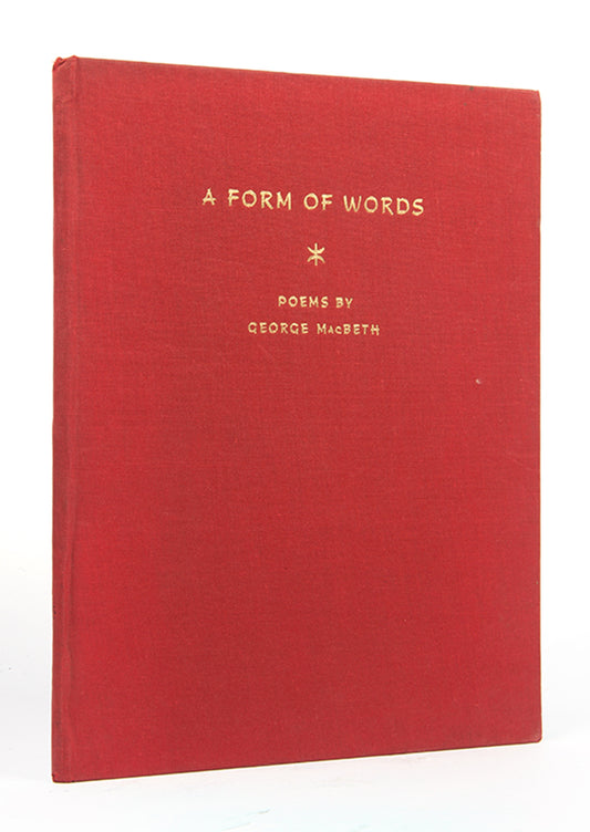 A charming limited edition of Macbeth's first poetry collection, printed in Oxford while he was an undergraduate.
