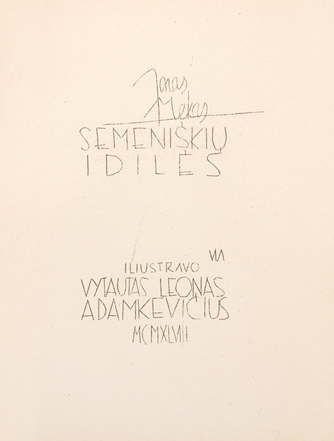 Semeni&scaron;kių idiles [Idylls of Semeniskiai].
