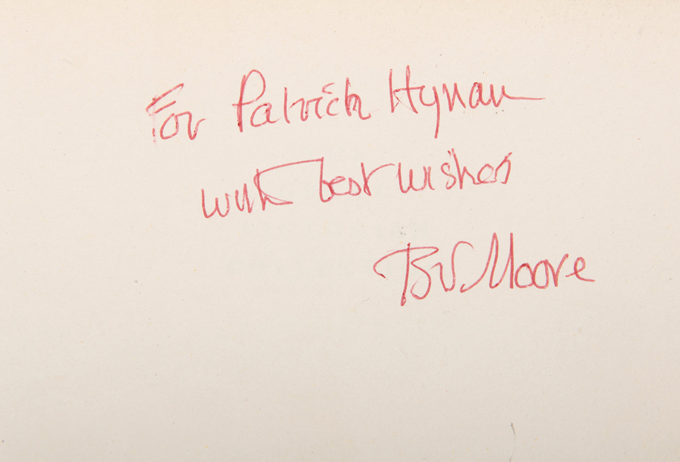 A first edition signed by the author of Brian Moore's award winning novel, with cover designed by Janet Halverson.