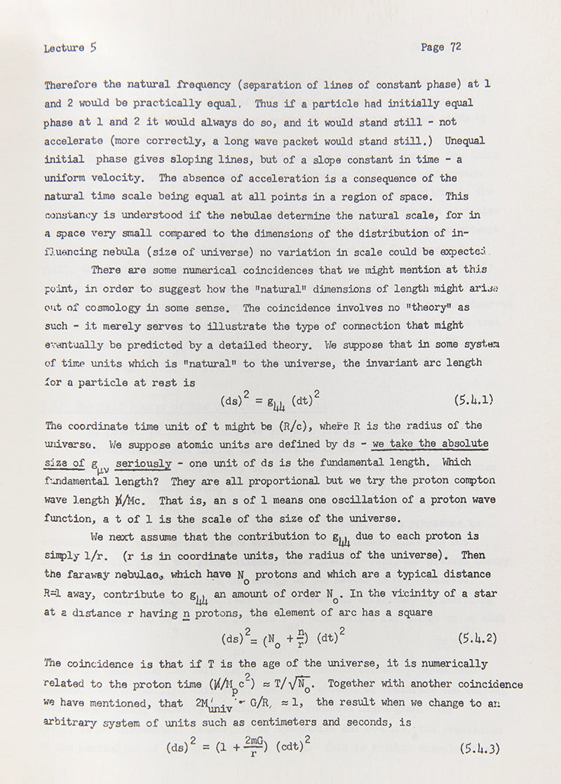 Early Xerox'd copy of Richard Feynman's important Lectures on Gravitation originally published as a mimeograph by the Caltech bookstore in 1963. 