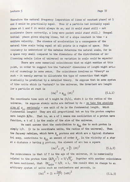 Early Xerox'd copy of Richard Feynman's important Lectures on Gravitation originally published as a mimeograph by the Caltech bookstore in 1963. 