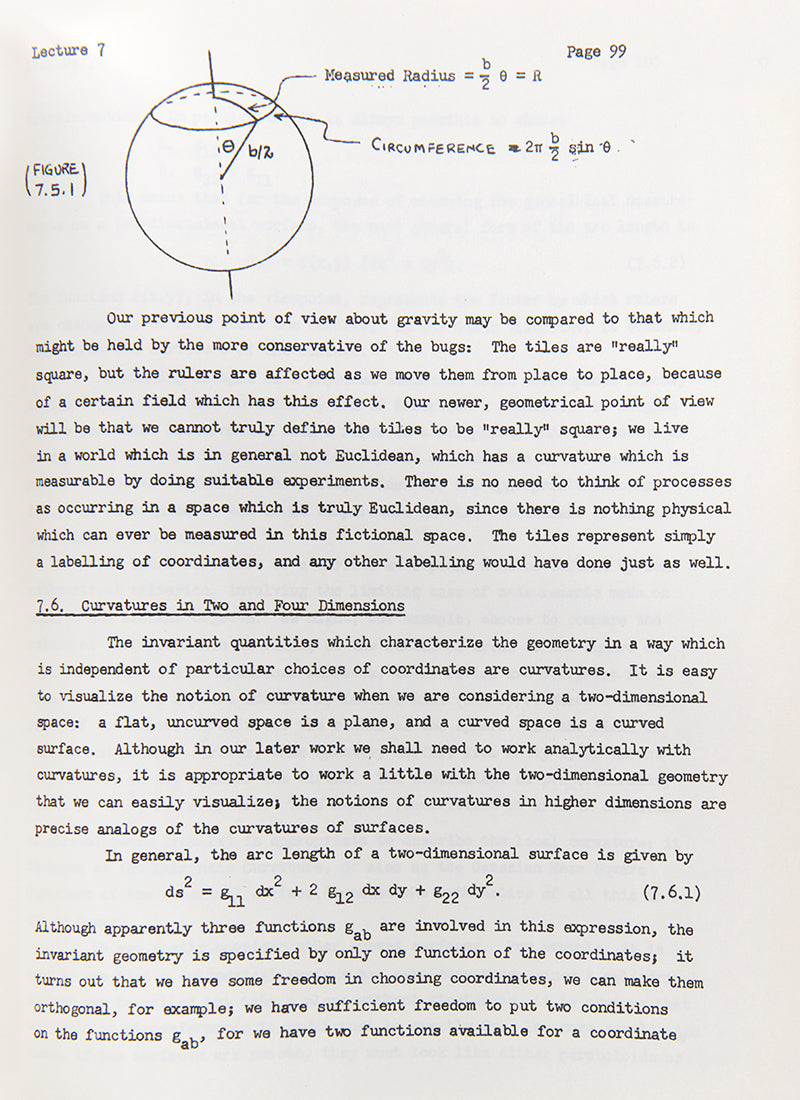 Early Xerox'd copy of Richard Feynman's important Lectures on Gravitation originally published as a mimeograph by the Caltech bookstore in 1963. 