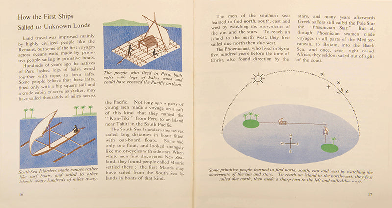 First edition of How the Wold Was Explored, a children's book by graphic design pioneer Marie Neurath, with the rare dust jacket.