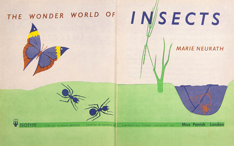 First edition of the children's book The Wonder World of Insects by graphic design pioneer Marie Neurath, in the rare dust jacket.
