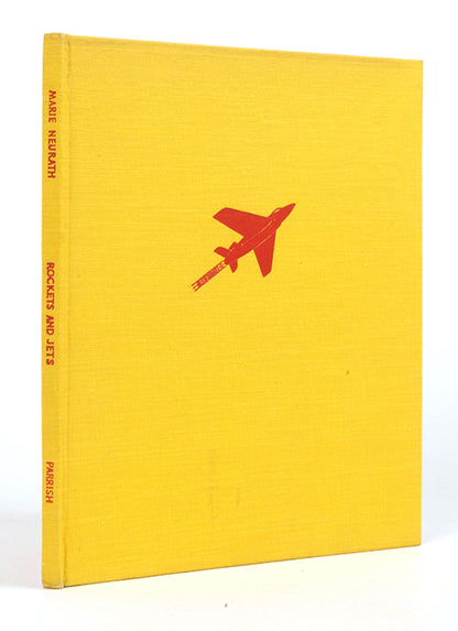 First edition of the children's book Rockets and Jets by graphic design pioneer Marie Neurath, in the rare dust jacket.
