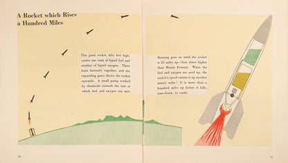 First edition of the children's book Rockets and Jets by graphic design pioneer Marie Neurath, in the rare dust jacket.