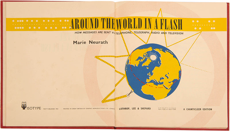 First US edition of the rare children's book Around the World in a Flash by graphic design pioneer Marie Neurath.