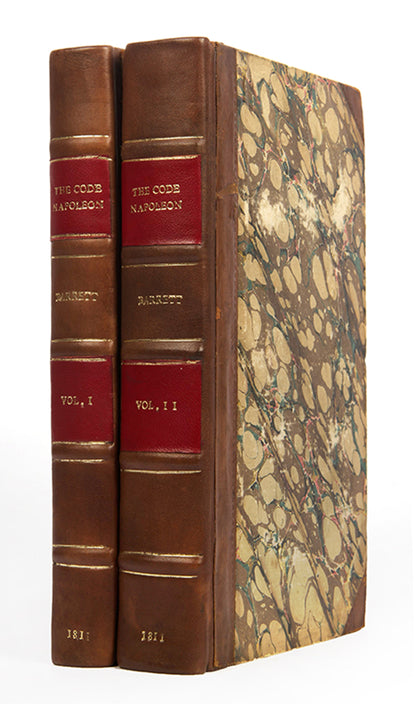 The first edition in English of the Code Napoléon, translated by Bryant Barrett of Gray's Inn