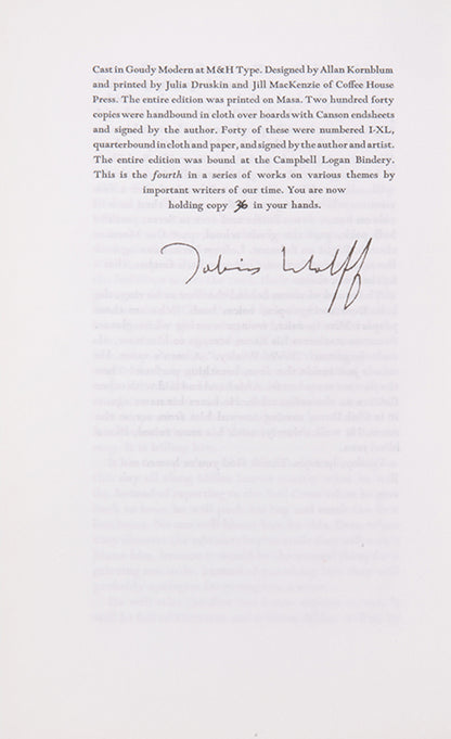 A special limited edition, signed by the author, of Wolff's short story, The Other Miller.