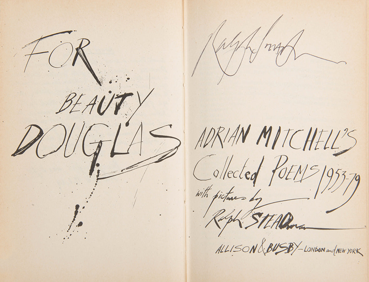 A fascinating first edition of Mitchel's poetry coupled with illustrations by Ralph Steadman, signed by the illustrator.