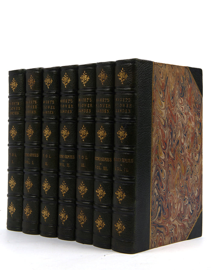 First editions, a rare complete set of both series of Robert Sweet's monumental work The British Flower Garden, with over 7,000 hand-coloured illustrations.