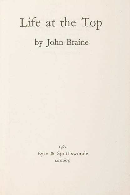 First editions of Room at the Top and Life at the Top by John Braine.