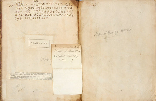 A rare survival from the library of Adam Smith, being the first edition of David Hume of Godscroft's History of the Houses of Douglas and Angus