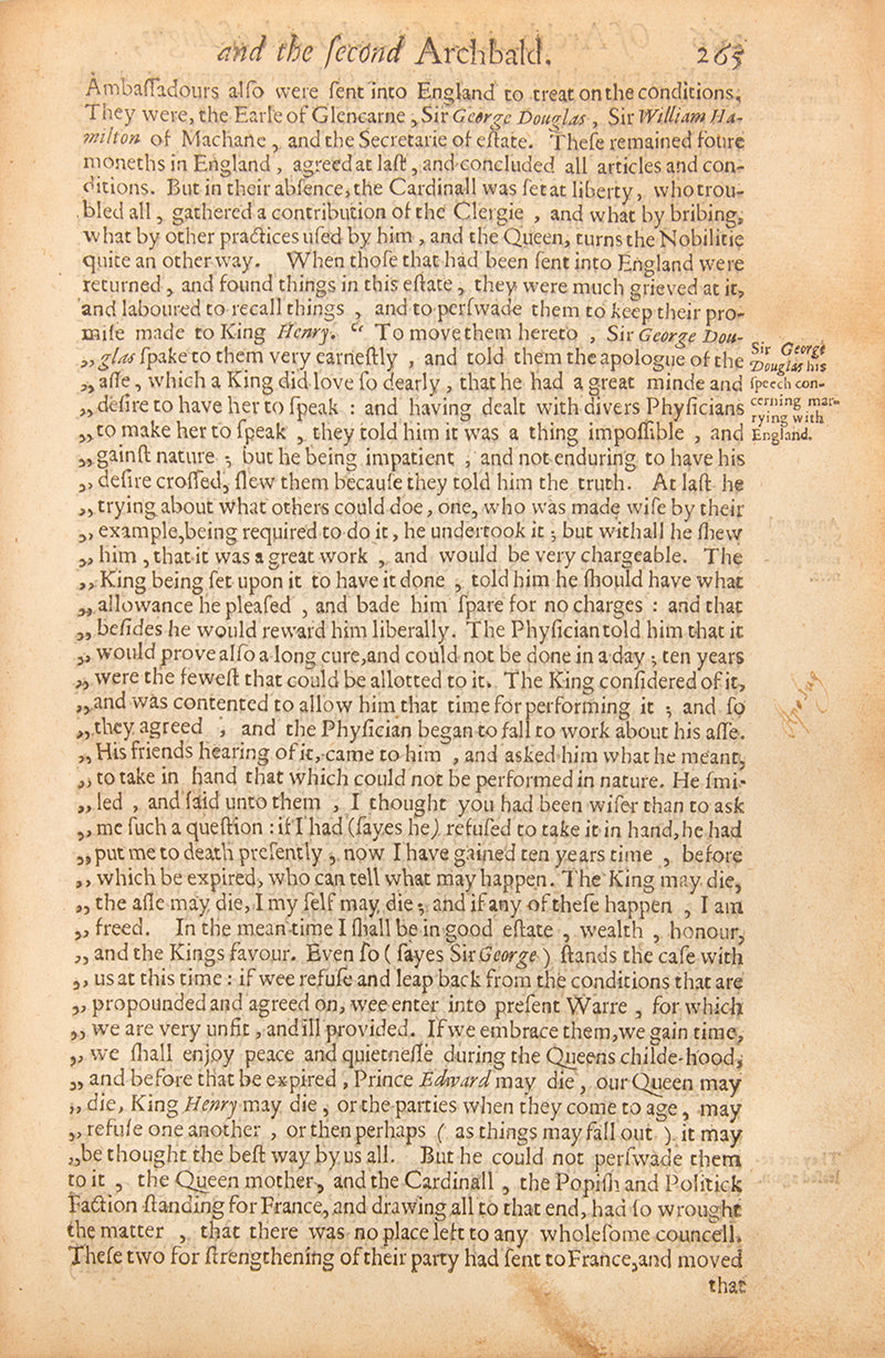 A rare survival from the library of Adam Smith, being the first edition of David Hume of Godscroft's History of the Houses of Douglas and Angus