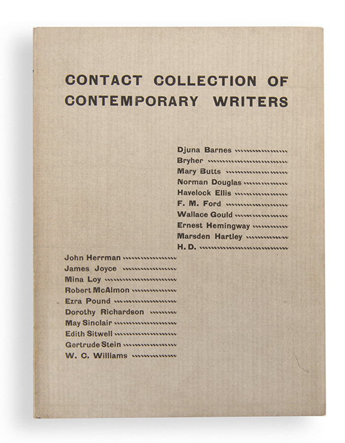 First edition of Contact Collection of Contemporary Writers, with contributions by James Joyce and Gertrude Stein.