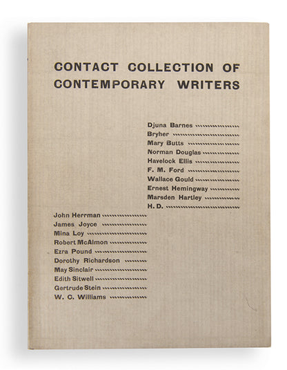 First edition of Contact Collection of Contemporary Writers, with contributions by James Joyce and Gertrude Stein.
