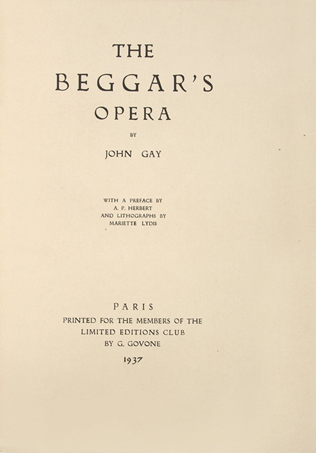 The Beggar's Opera.