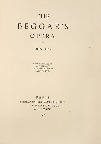 The Beggar's Opera.