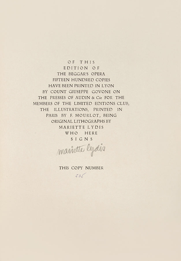 The Beggar's Opera.