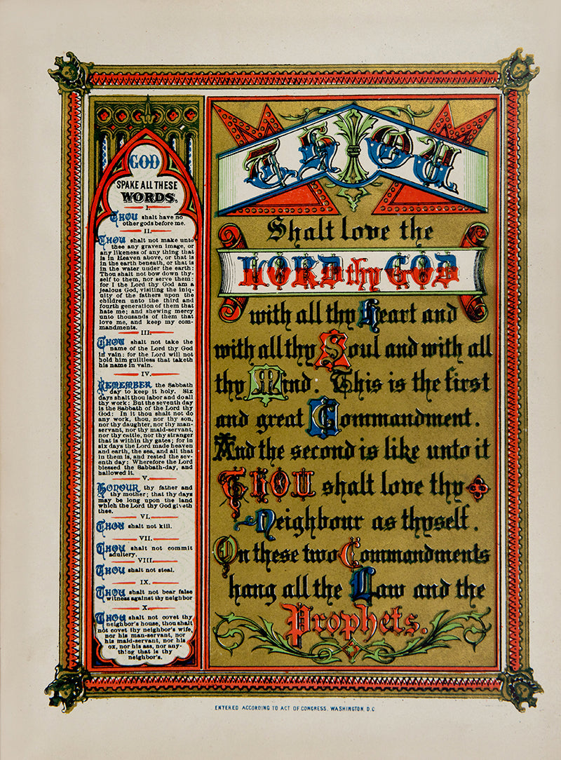 Parallel Bible, lavishly bound in full leather, gilt decoration, containing many explanatory texts and several illustrations and maps