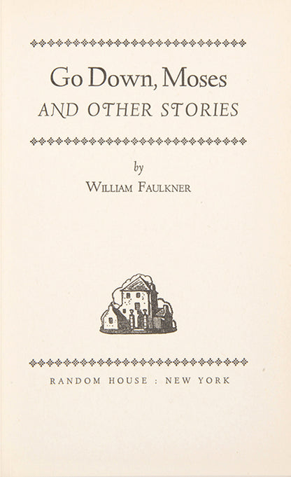 First edition of Go Down, Moses by Wiliam Faulkner, in the scarce variant binding.