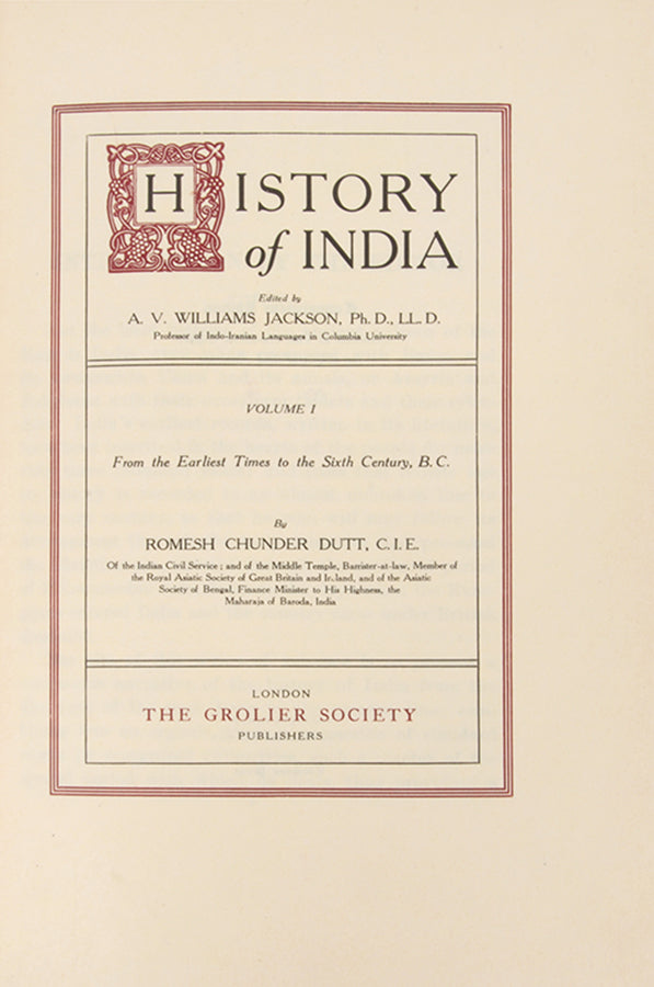 The extra-illustrated "Connoisseur Edition", no. 3 of 200 copies, of History of India edited by Abraham Jackson.