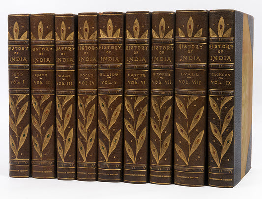 The extra-illustrated "Connoisseur Edition", no. 3 of 200 copies, of History of India edited by Abraham Jackson.