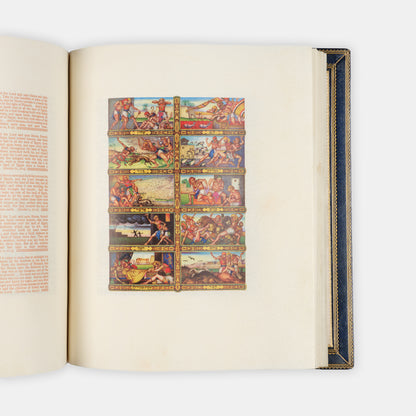 The magnificantly illustrated Haggadah by Arthur Szyk, edited by Cecil Roth, printed on vellum.
