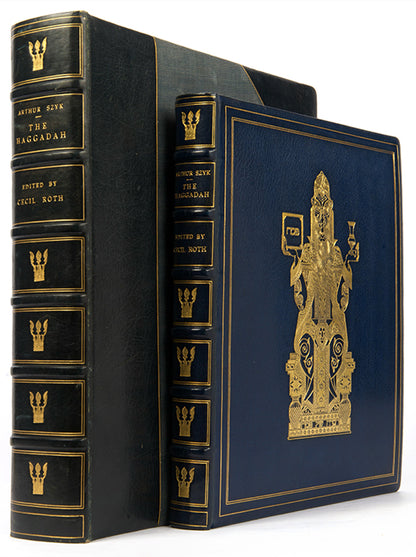The magnificantly illustrated Haggadah by Arthur Szyk, edited by Cecil Roth, printed on vellum.