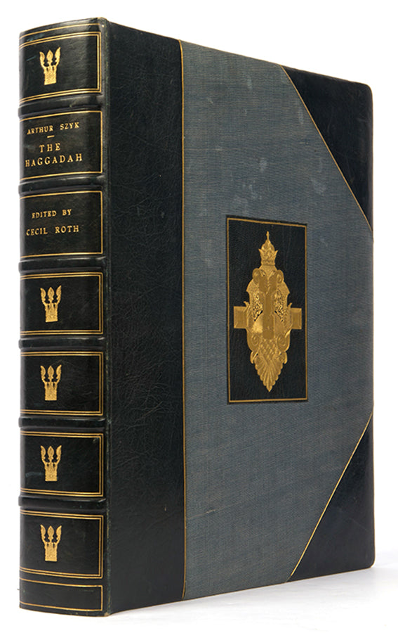 The magnificantly illustrated Haggadah by Arthur Szyk, edited by Cecil Roth, printed on vellum.