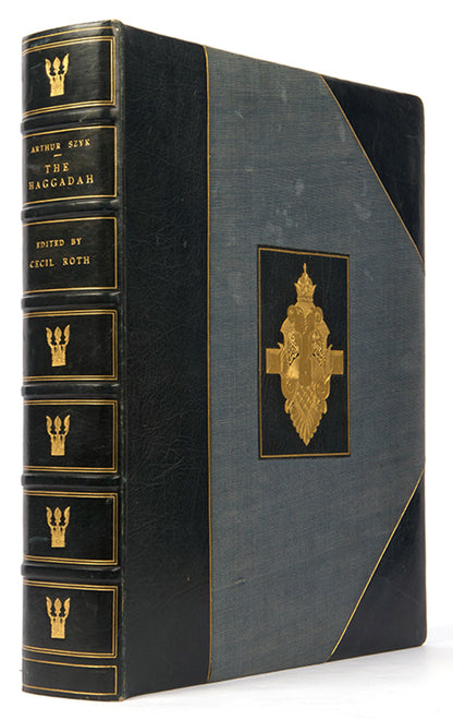 The magnificantly illustrated Haggadah by Arthur Szyk, edited by Cecil Roth, printed on vellum.