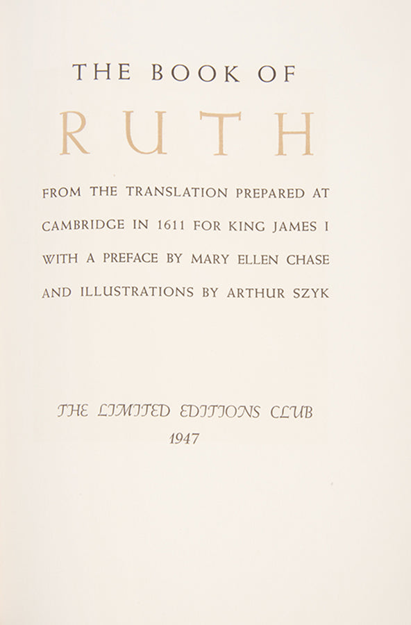 Szyk's magnificent visual interpretation of the books of Ruth.