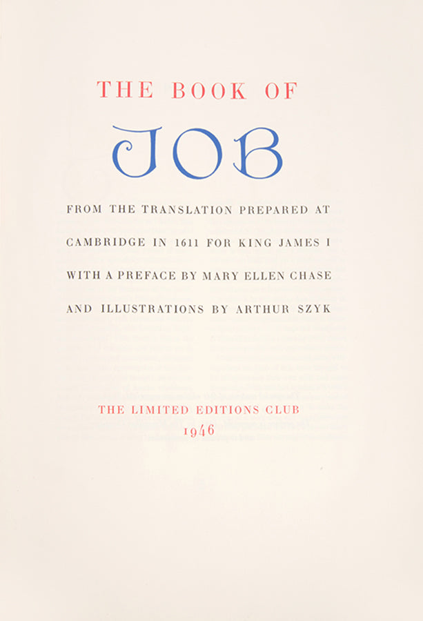 Arthur Szyk's magnificant visual interpretation of the books of Job.