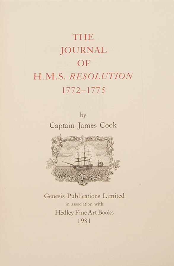 Anniversary edition, 1 of 50 specially bound copies (no. 158), signed by Admiral of the Fleet Mountbatten, of Captain Cook's manuscript Anniversary edition, The Journal of H.M.S. Resolution 1772-1775.