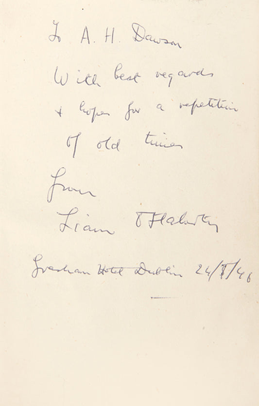 First edition of Land by Liam O'Flaherty, inscribed by the author.