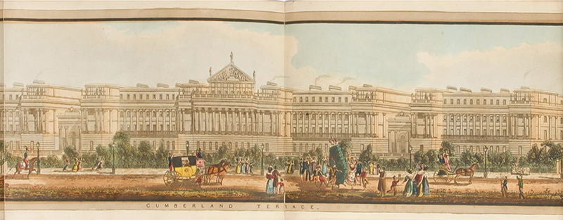 First edition of Richard Morris's Panoramic View Round the Regent's Park, a magnificent hand-coloured panorama.